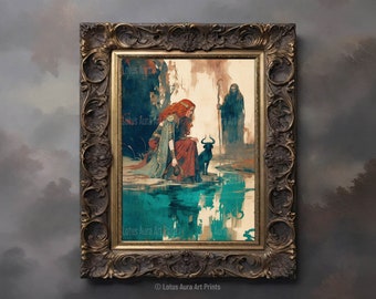 Hecate Art Print, Greek Goddess of Magic and Witchcraft, Hekate Wall Art, Greek Mythology Art, Tonalism style, Mythology Art Print, Witchy