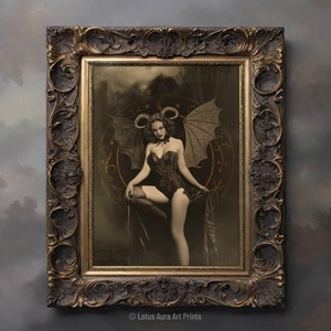 Lilith Sitting Throne Devil Print, Demon Vintage Dark Art, Occult Poster,Gothic Female Demon,Witchcraft,Witch Print,Wiccan Art,Pagan Goddess