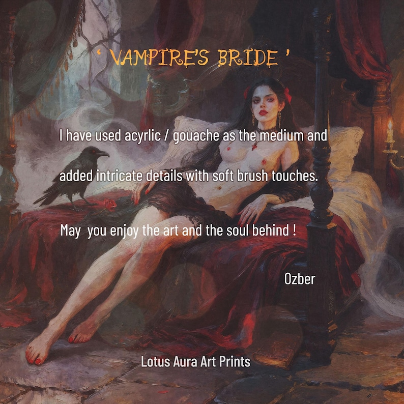 Vampire's Bride,Bride Of Dracula Print,Gothic Romantasy Femme Fatale Art, Occult Vampire Bedroom Oil Painting,Dark Book Lover Decor,Vampire Couple Gift,mature content,vampire legends,vampire bride,bride of dracula,femme fatale,gothic fairy tale,gothic romantasy,dark gothic vampire,gothic occult art,dark academia,gothic mythology,vampire couple print,dark book lover gift,edgar allen poe art, moody raven wall art,sorcellerie,sex magick