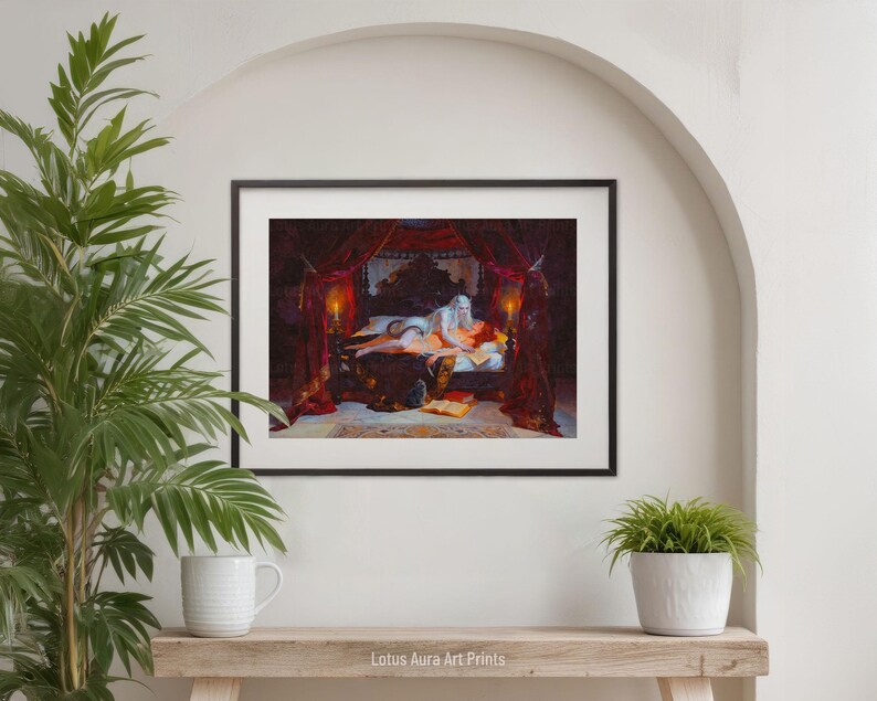mature content,vampire bride,vampire couple print,vampire legends,dark book lover gift,bride of dracula,dark gothic vampire,femme fatale,gothic fairy tale,gothic mythology,gothic romantasy,gothic occult art,succubus,Dracula's Bride Print,Gothic Romantasy Femme Fatale Art,Occult Vampire Bedroom Oil Painting,Vampire Couple Gift,Letters Of Crimson Vow