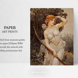 Goddess Home Decor,Art Poster Print,warm colored art,artemis wall art,artemis home decor,classical mythology,goddess poster,ancient greek decor,Goddess Of Hunting Artemis Poster,Art Nouveau Print,Divine Feminine Energy,Ancient Greek Mythology Art