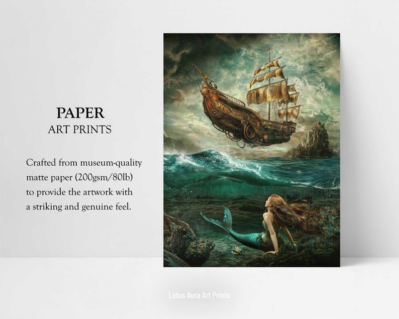 Baroque Siren Painting,Art Poster Print,mermaid aesthetic,goblincore art,light academia print,mermaidcore,cottagecore poster,fairycore,french aesthetic,Dark Rustic Mermaid Painting,Greenhouse Art Print,Coastal Ocean Aesthetic,Nautical Wall Art