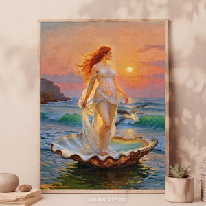 Aphrodite Rising Goddess of Love and Beauty Print,birth of Venus ...