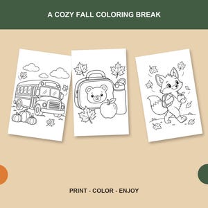 Fall Classroom Coloring Pages | 12 Printable Activity Sheets | PDF ...