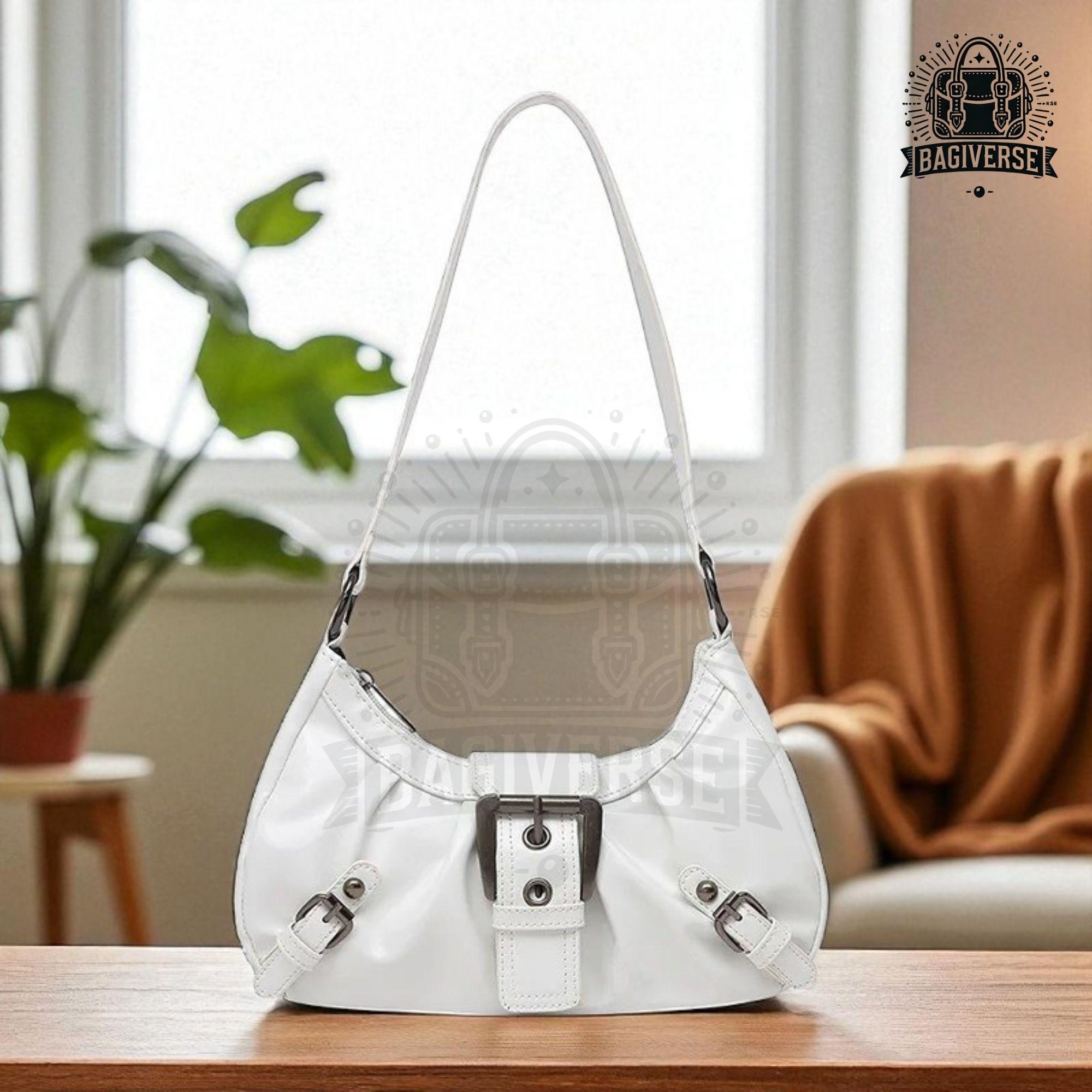 Retro Shoulder Bag, Y2K Aesthetic Handbag, 90s Style PU Leather