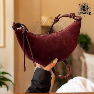 Sac à bandoulière en daim pour femme - Sac à bandoulière minimaliste - Sac à main de tous les jours avec bandoulière réglable - Cadeau parfait pour elle