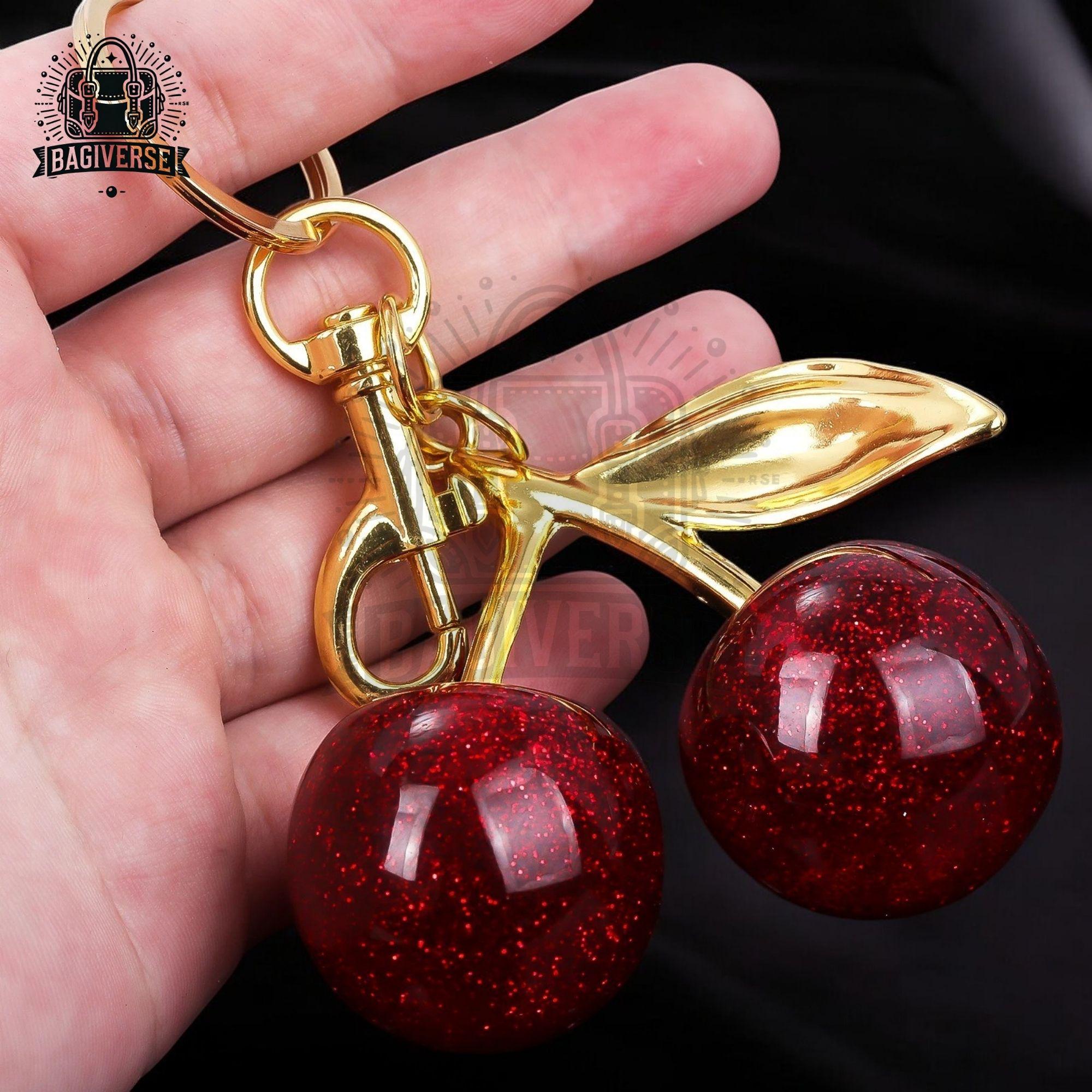 Porte-clés Cerise Perlé, Breloque Pour Sac à Main Pour Femme, Accessoire De Créateur Fait Main - France