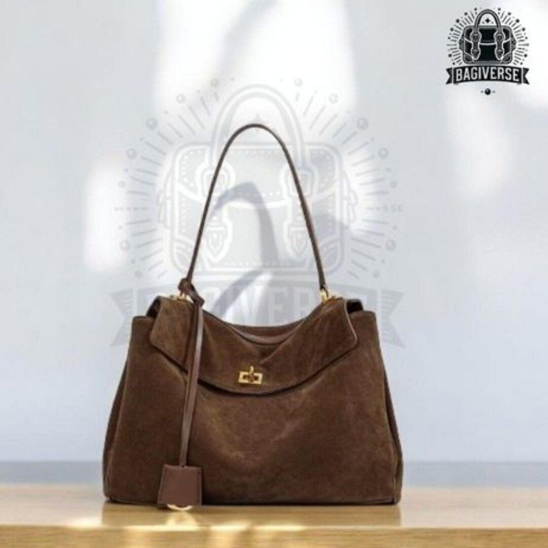 Suede Vanity Case Shoulder Bag