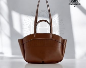Borsa tote in morbida pelle – Elegante borsa a tracolla, borsa a mano minimalista e morbida, regalo perfetto per le donne, borsa per tutti i giorni, design leggero