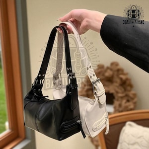 Trendy Shoulder Bag – Small Leather Baguette Purse, Y2K Retro Handbag, Minimalist Everyday Tote