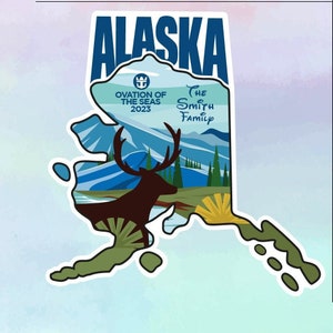 Alaska Cruise Royal Caribbean, Alaska Magnet, Door Cruise Magnet, Personalized Alaska Magnet, Radiance, Brilliance Ovation of the seas, Map