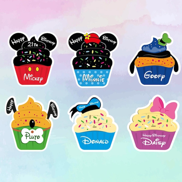 Birthday Magnet,  Cupcake Magnets, Birthday Magnets, Disney Cruise Cupcake Door Magnet, Birthday Gift, Cruise Gift, Celebration, Magnet