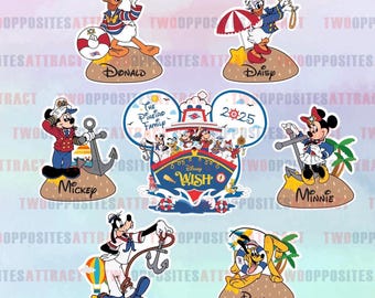 Sailor BUNDLE Disney Cruise Ship Door Magnet, Summer Cruise Magnet, Personalized Door Magnet, Sailing Cruise Gift, Captain Mickey Magnet, FE