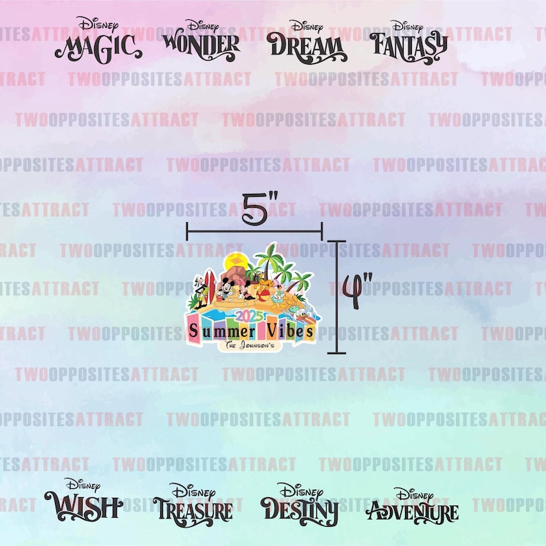 Summer Cruise Magnet, Disney Cruise Door Magnet, Disney Cruise Magnet, Personalized Door Magnet, Summer 2025 Magnet, Summer Vibes 2025, Gift Small 5”