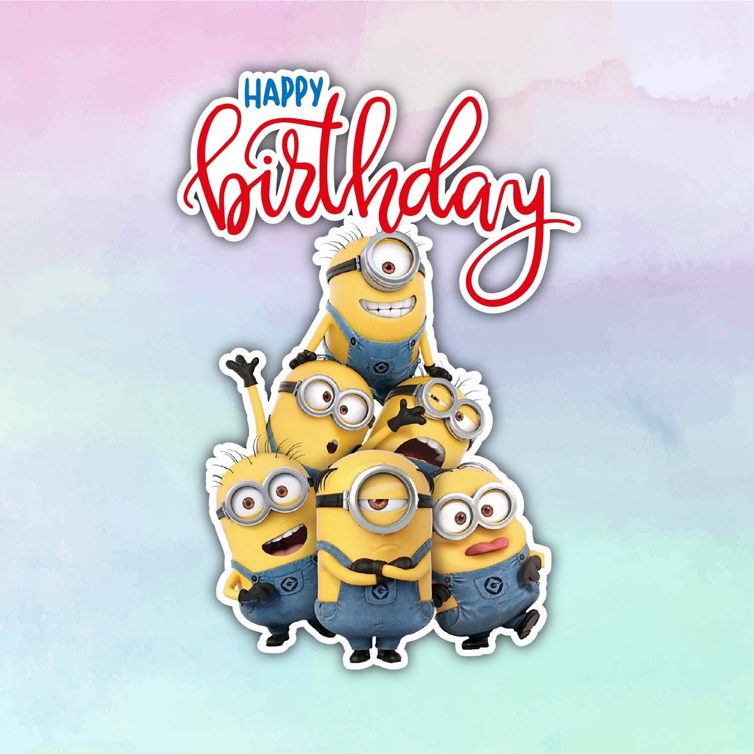 Minions Birthday Magnet, Happy Birthday Magnet, Carnival Magnet, Feliz ...