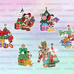 Personalized Christmas Mickey Pals Magnet, Disney Christmas Cruise Door Magnet, Holidays Mickey Minnie Donald Daisy Pluto Christmas Magnet