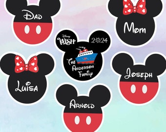 Classic Disney Cruise Door Magnet, Disney Cruise Magnet, Disney Wish Magnet, Disney Dream Magnet,  Disney Fantasy Magnet, Mickey Face Magnet