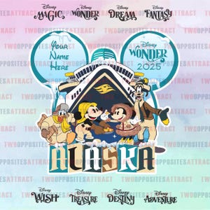 Disney Wonder Alaska Cruise Ship Magnet, Alaska Magnet, Disney Cruise Door Magnet, Disney Cruise Magnet, Disney Wonder Magnet, Cruise Gift image 1