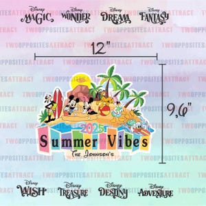 Summer Cruise Magnet, Disney Cruise Door Magnet, Disney Cruise Magnet, Personalized Door Magnet, Summer 2025 Magnet, Summer Vibes 2025, Gift XLarge 12”