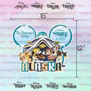 Disney Wonder Alaska Cruise Ship Magnet, Alaska Magnet, Disney Cruise Door Magnet, Disney Cruise Magnet, Disney Wonder Magnet, Cruise Gift image 3
