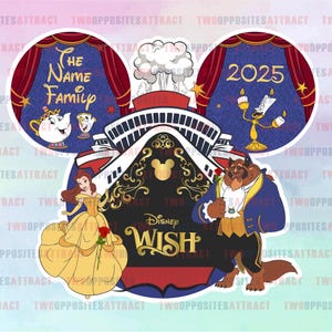 Beauty and Beast Disney Cruise Ship Door Magnet, DCL Beauty and the Beast, Personalized Door Magnet, Princess Belle Gift Door Magnet, Disney