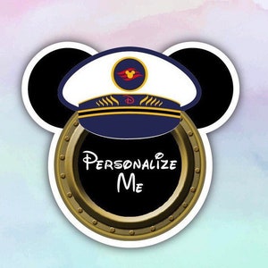 Captain Mickey Magnet, Mickey Ears Magnet, Disney Cruise Personalize Magnet, Disney Cruise Door Magnet, Customizable Magnet,
