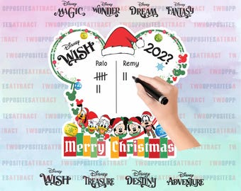 Christmas Mickey Minnie Dry Erase Board Magnet, Disney Cruise Line Board Magnet, Whiteboard Magnet, Blank Writing Note Sheet, Sailing Gift