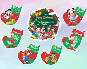 Personalized Christmas Stocking Magnet, Christmas Cruise, Disney  Cruise, Wreath Magnet, Disney Cruise Door Magnet, Disney Cruise Magnet,