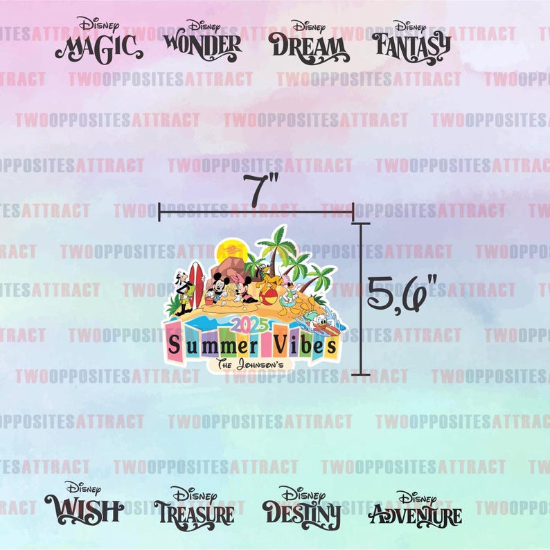 Summer Cruise Magnet, Disney Cruise Door Magnet, Disney Cruise Magnet, Personalized Door Magnet, Summer 2025 Magnet, Summer Vibes 2025, Gift Medium 7”