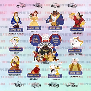 Beauty and Beast Disney Cruise Ship Door Magnet, Personalized Disney Inspired Beauty the Beast, Characters Door Magnet, Belle Lumiere, Beast