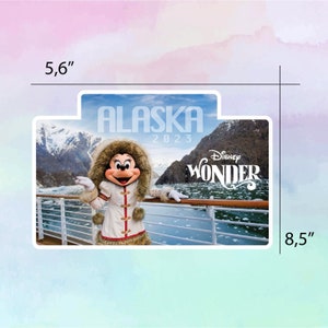 Alaska Cruise Disney Wonder Magnet, Disney Cruise Door Magnet, Personalized Alaska Cruise Magnet, Mickey Minnie Donald Goofy Cruise Magnet