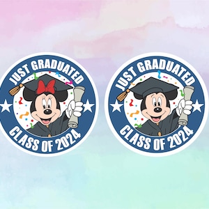 Mickey Minnie Graduation Magnet, Prom Magnet, Senior 2024, Class of 2024, Disney Cruise Door Magnet, Graduation Magnet, Graduation Gift, FE