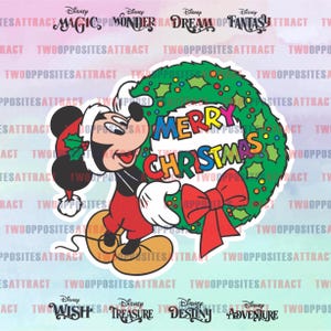 Christmas Wreath Magnet, Cruise Magnet, Christmas Magnet, Mickey Christmas Magnet, Disney Cruise Magnet, Door Magnet, Navidad en Disney,