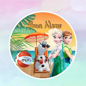 Olaf Anna & Elsa Summer Cruise Magnet, Disney Cruise Door Magnet, Disney Cruise Magnet, Personalized Door Magnet, Summer 2024 Magnet, Frozen