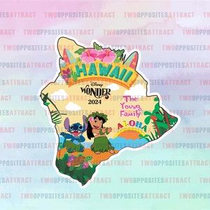 Hawaii Map, Disney Cruise Hawaii Door Magnet, Personalized Hawaii Magnet, Disney Wonder, Hilo, Honolulu, Nawiliwili Map,Pacific Coast Cruise