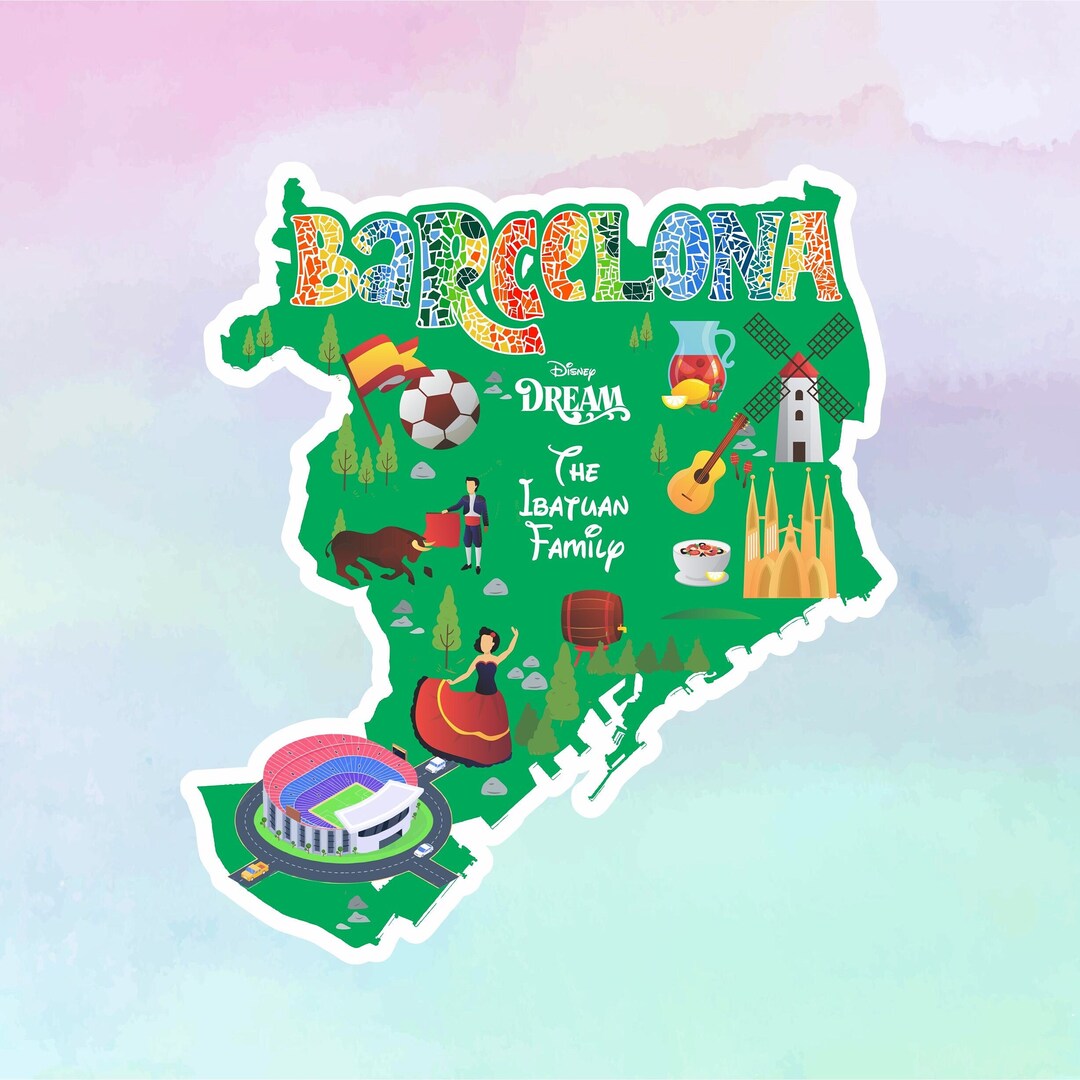 Barcelona Disney Cruise Map Magnet - Il 1080xN.5871178528 P8ze 