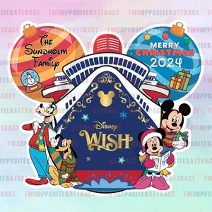 Goofy Pluto Mickey and Minnie Christmas Ship Door Magnet, Cruise Magnet, Christmas Magnet,  Disney Cruise Door Magnet, Sailing Gift,Cruising