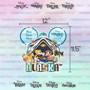 Disney Wonder Alaska Cruise Ship Magnet, Alaska Magnet, Disney Cruise Door Magnet, Disney Cruise Magnet, Disney Wonder Magnet, Cruise Gift image 4