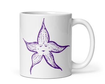 Starfish and Coffee White Glossy Mug