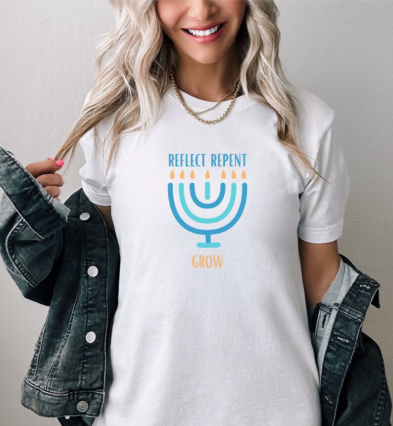 Hanukkah Menorah Tshirt Gift for Festival of Lights Attire Jewish