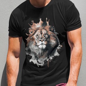 Lion T-shirt Lion King Grunge Tee King of the Jungle t-shirt gift for men male lion tshirt for boys