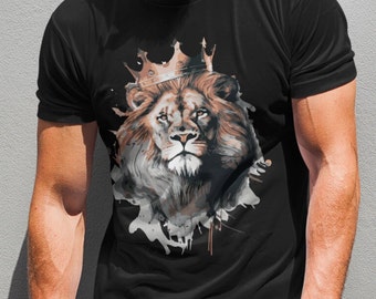 Lion T-shirt Lion King Grunge Tee King of the Jungle t-shirt gift for men male lion tshirt for boys