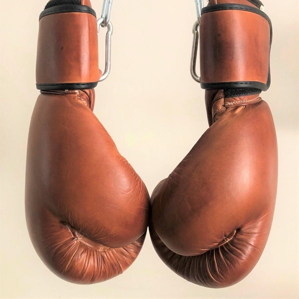 Vintage style unique and elegant heavy leather boxing gloves, boxing gears MMA kickboxing, cowhide gloves, fighting gloves, boxing equipment