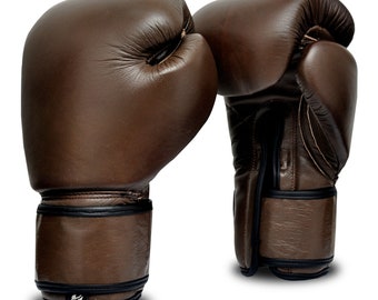 Einzigartige und elegante Boxhandschuhe aus schwerem Leder im Vintage-Stil, Boxausrüstung MMA-Kickboxen, Handschuhe aus Rindsleder, maßgeschneiderte Handschuhe, Kampfhandschuhe