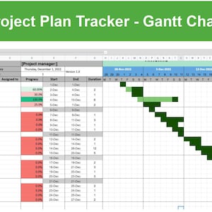 GANTT CHART | Project Planner | Google Sheets/Excel Task Tracker