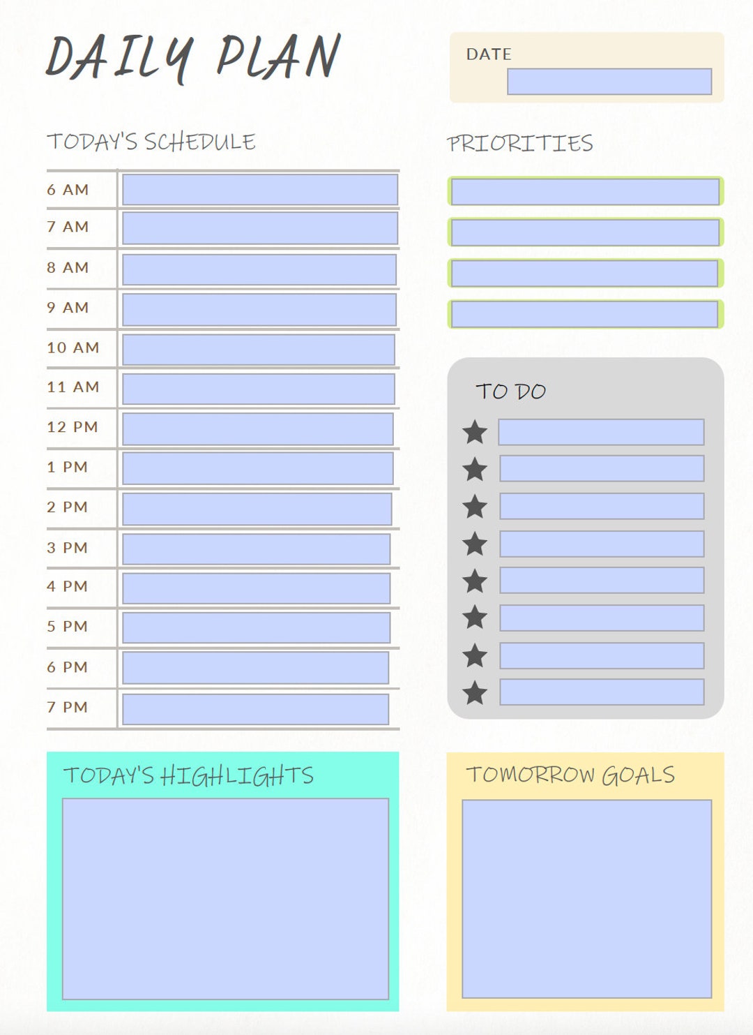 Daily Planner EASYTOUSE Daily Planner Etsy