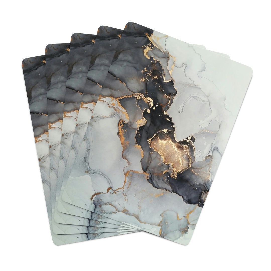 Black and Gold Marble Playing Cards Etsy