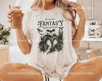 The Tortured Fantasy Readers Department T-Shirt, Fantasy Reader Gift, Bookish Tee, Fantasy Bookish Gift, Fourth Wing Shirt, Book Lover Shirt