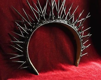 Couronne d'épines noire, couronne halo, couronne gothique, diadème noir, costume de casque