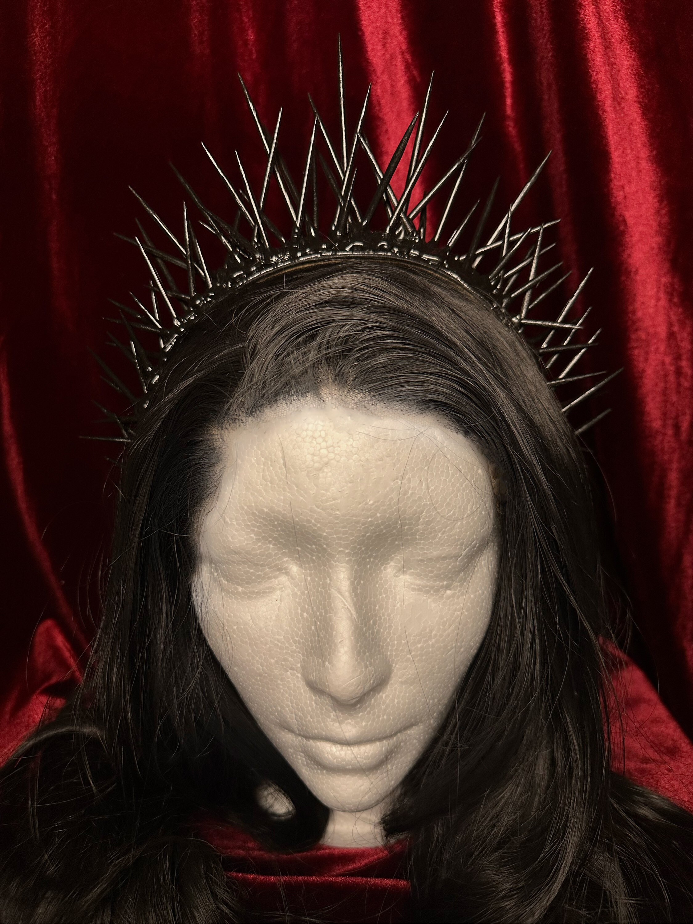 Black Crown of Thorns, Halo Crown, Gothic Crown, Black Tiara, Costume